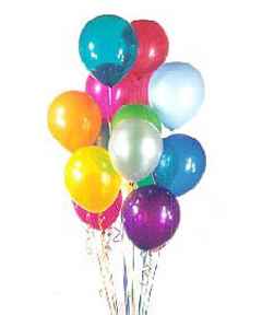 15 adet renkli latex uçan balon demeti