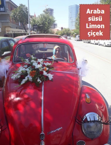 Gelin arabası süslemesi düğün arabası süs  Ankara çiçekçi ucuz ankaraya çiçek gönder 